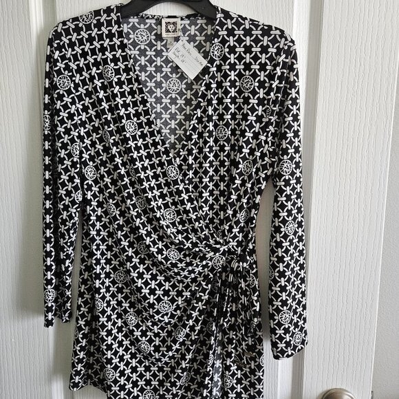 Anne Klein Women's Tie Front Blouse - Picture 1 of 4